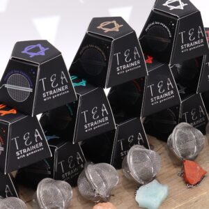 Tea Strainers with Raw Crystal Gemstones