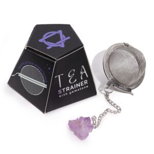 Tea Strainer - Raw Crystal Gemstone - Amethyst Cluster