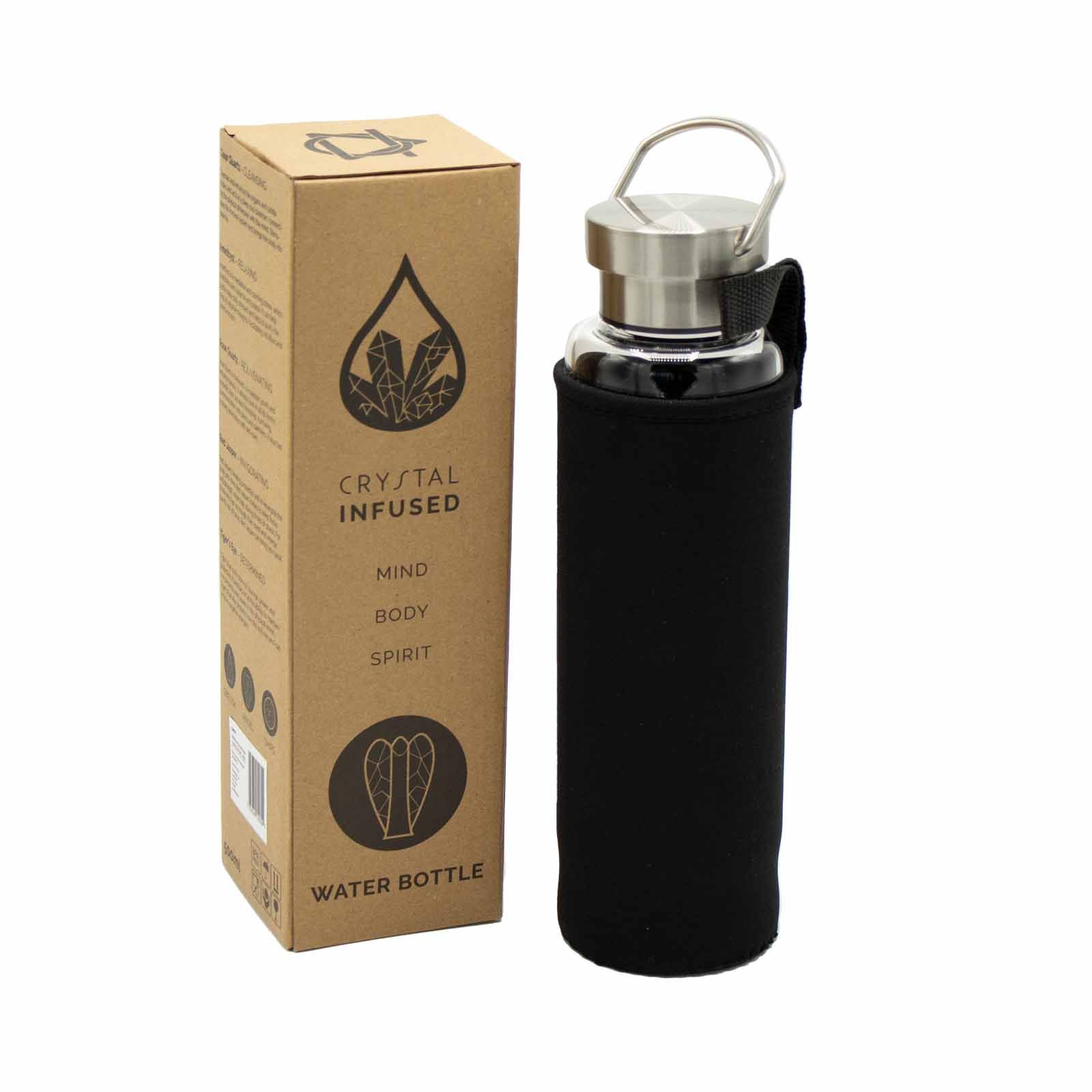Crystal Infused Glass Water Bottle - Cleansing Clear Quartz - Obelisk - Image 8
