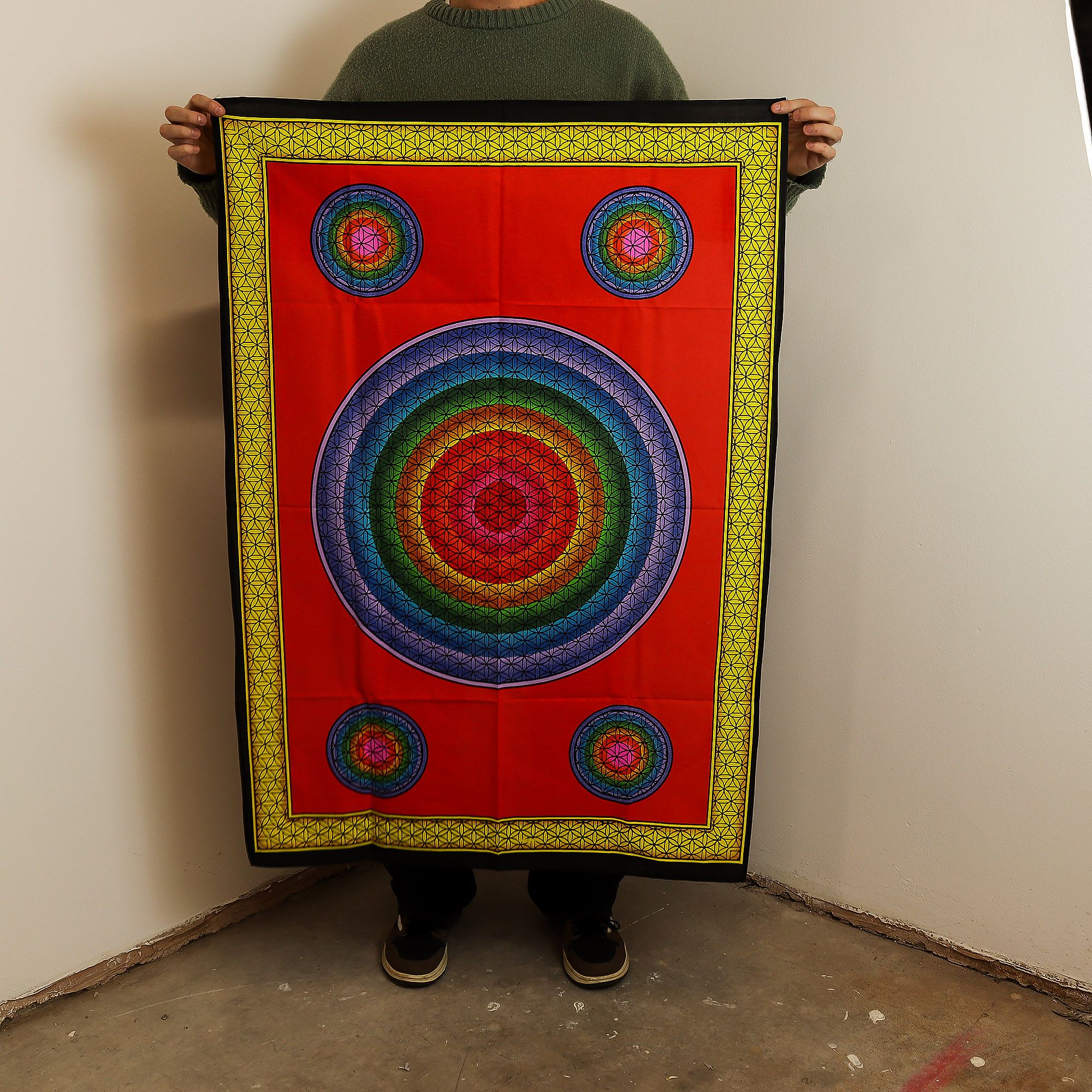 Cotton Wall Art / Throw (70x110cm) - Five Flower of Life - Image 2