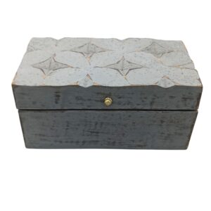 Indian Carved Vintage Multi Purpose Box - 22x12x10cm - Grey Star Design