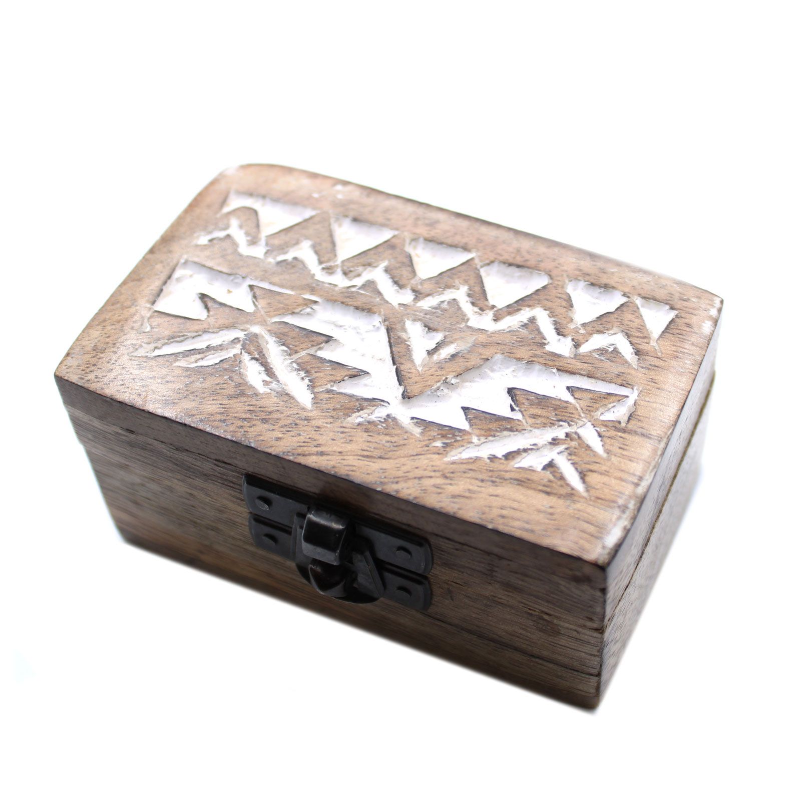 White Washed Wooden Box - Pill Box Slavic Design - Image 4