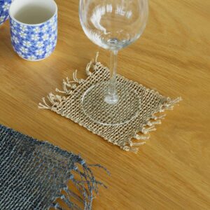 Seagrass Fringe Natural Coasters Set of 4 - Natural