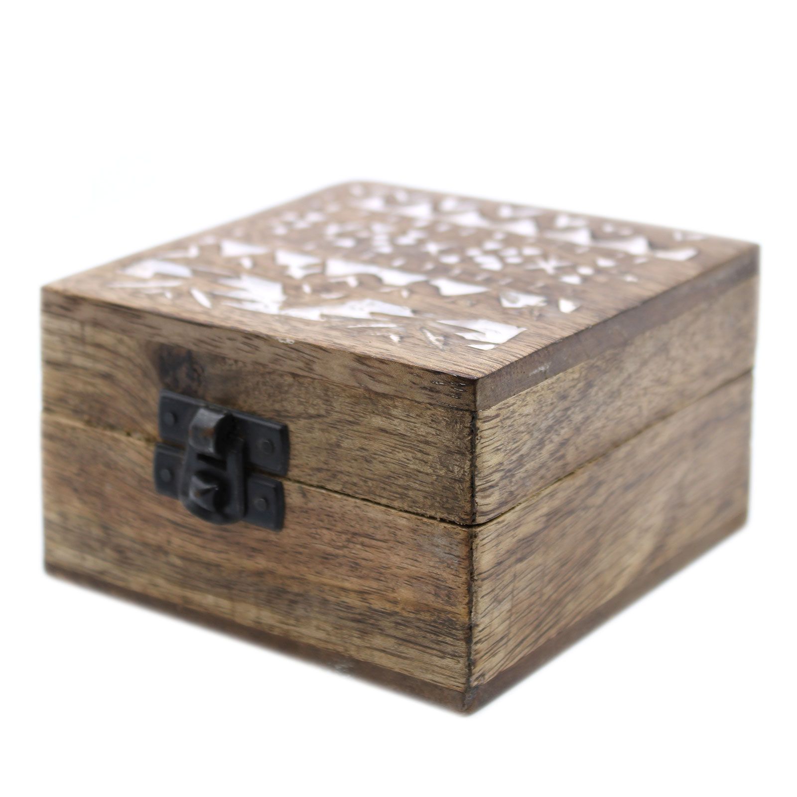 White Washed Wooden Box - 4x4 Slavic Design - Image 2