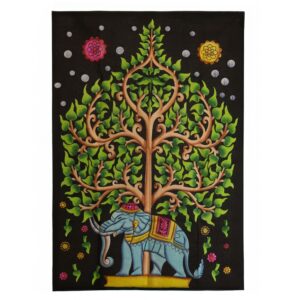 Cotton Wall Art / Throw - Elephant & Tree of Life