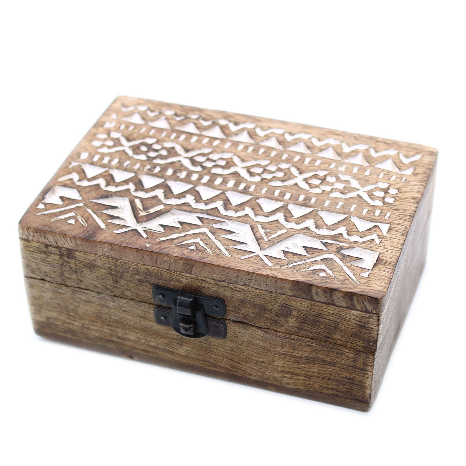 White Washed Wooden Box - 6x4 Slavic Design - Image 2