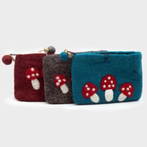 Natural Felt Zipper Pouch