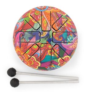 Steel Tongue Drum - Psychedelic Design - Small 13x9cm