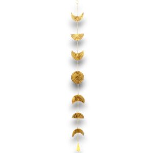 Brass Moon Indian Wind Chime with Bell - 25cm
