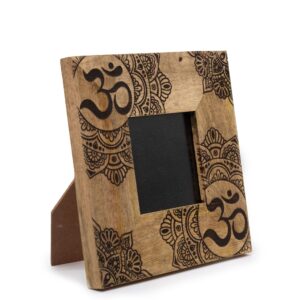 Mango Wood Photo Frame - OM & Mandala Design - Small