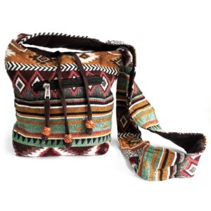 Nepal Jacquard Sling Bag - Chocolate Colour