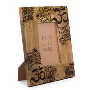 Mango Wood Picture Frame - Mandala & OM - Medium