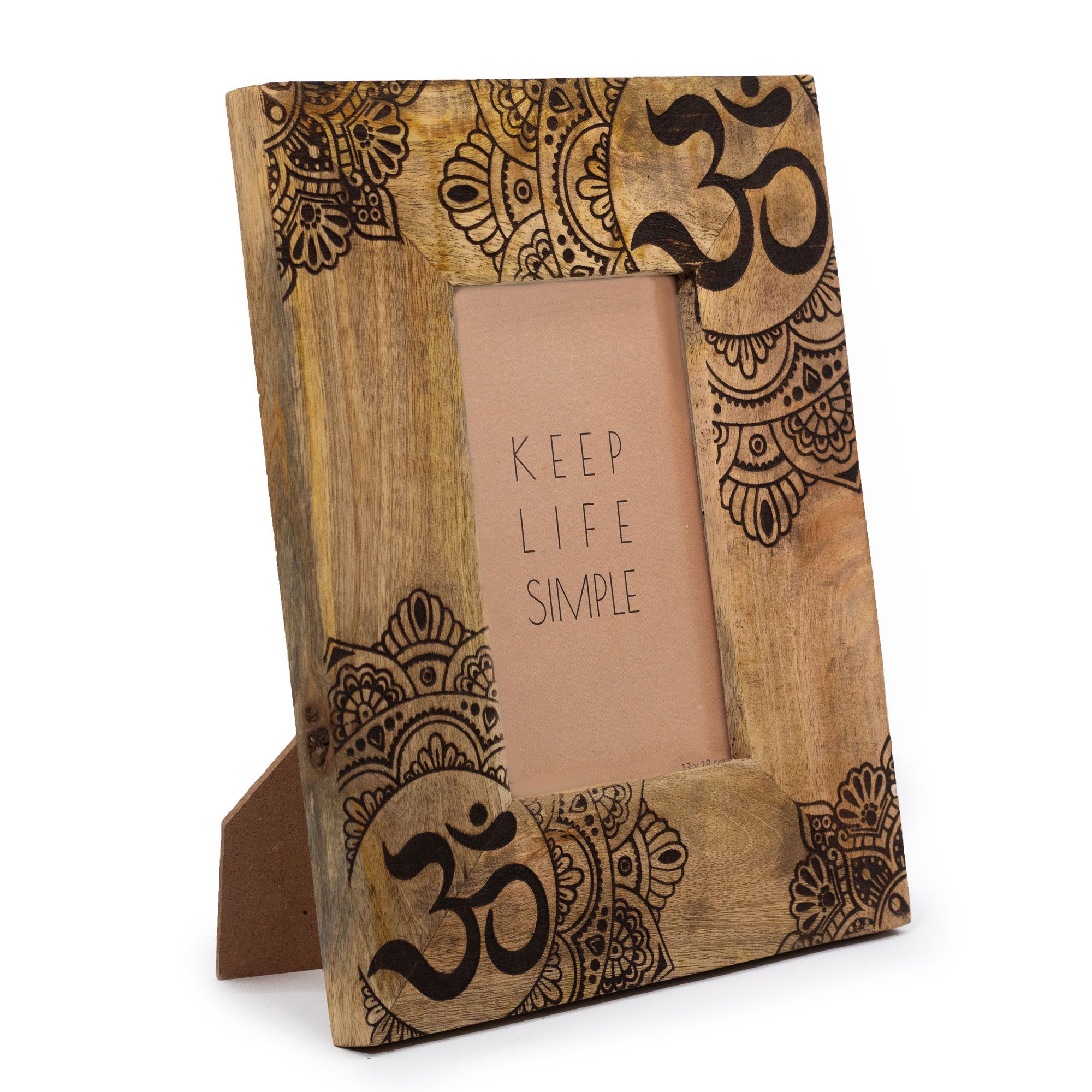 Mango Wood Picture Frame - Mandala & OM - Medium