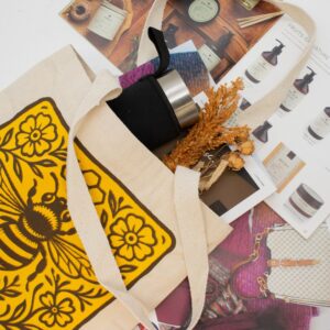 Natural Shopping Bag - Bee Kind Design
