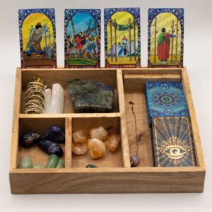 Tarot Wooden Boxes with 'card of the day' holder